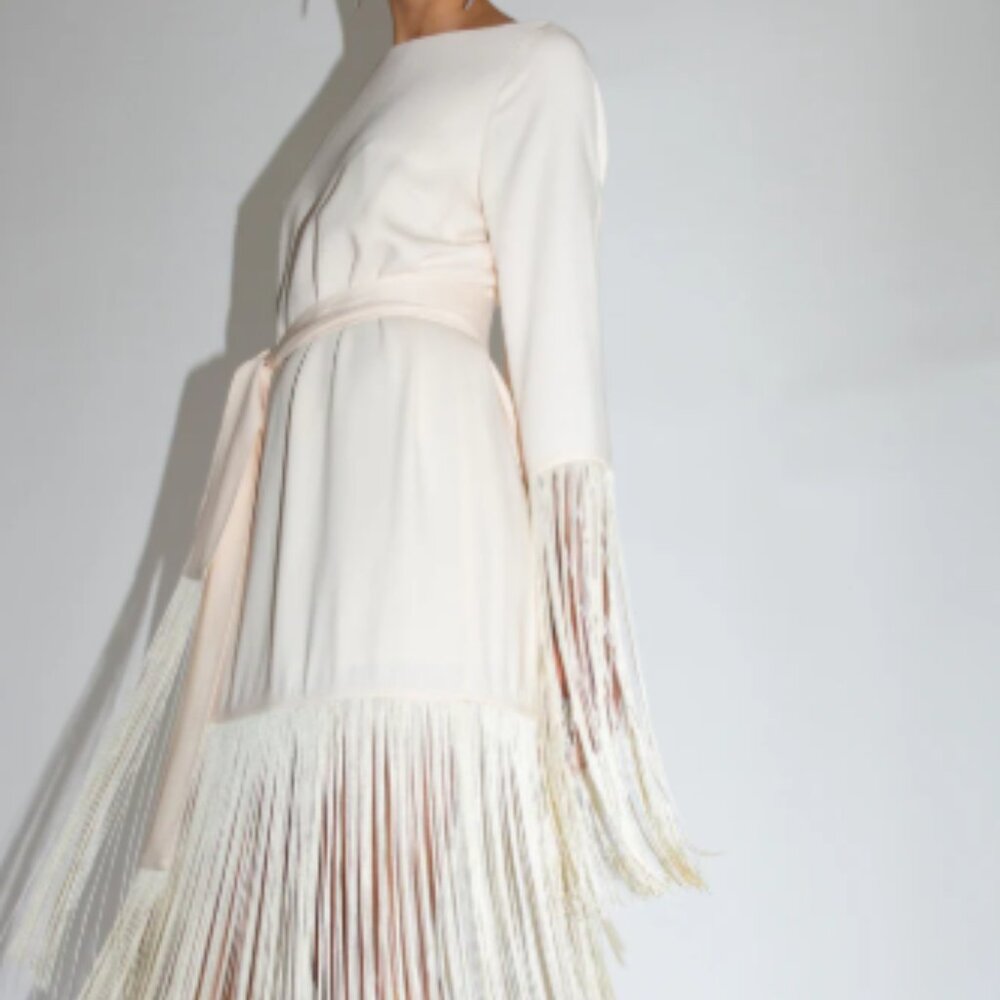 Mr Larkin Orella Tassel Dress, Ivory - Picture 3 of 10